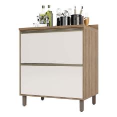Balcão de Cozinha com Tampo 80 cm 2 Gavetões Mel Luciane Móveis