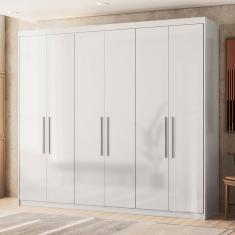 Guarda Roupa Casal 6 Portas 4 Gavetas London Demóbile Branco