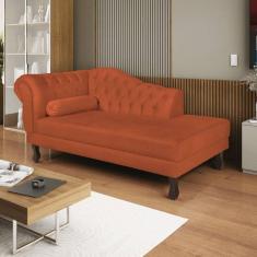 Diva Recamier Dora 185cm Lado Direito Suede Terracota