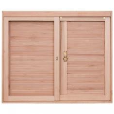 Janela de Madeira Veneziana 100x100cm Com Caixilho 12cm  EWK 200 Rondosul Marroml