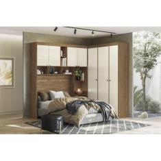 Guarda-roupa Modulado Casal Lugano Jatobá/Areia