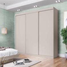 Guarda-roupa Casal 3 Portas de Correr Lisas Samambaia Cabecasa Madeiramadeira Off White