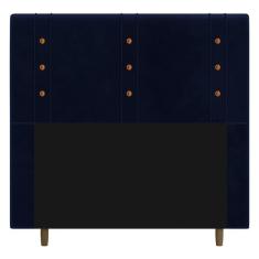 Cabeceira Cama Box Solteiro Roma 90cm Veludo Azul Marinho