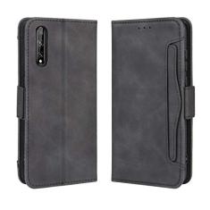 Capa com compartimento para cartão para Huawei P Smart S, capa flip carteira com suporte de couro para Huawei P Smart S, capa magnética retrô para telefone, capa carteira com compartimentos para