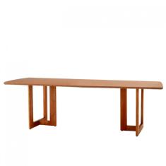 Mesa para Sala de Jantar Patros 220cm Madeira Tampo Barril Laminado Moderna Mobília