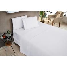 Jogo De Lençol Elegance Casal 4 Peças 180 Fios Varias Cores Branco, Pa