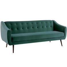 Sofa Cama 3 Lug Pes Tabaco 210 Cm 7019x1 Veludo Verde Dmobiliario Verde
