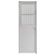 Porta de Alumínio Branco de Entrada Social Hale Esquadrias - Lado Esqu