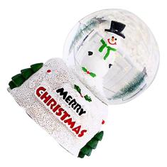 Bola de Cristal Brilhante de Natal, Enfeites de Mesa Sonhadoramente Fofos, Luz Noturna Operada por Bateria, Pintura Manual, Decoração de Bola de Vidro de Resina para Presente