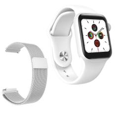 Relógio Smartwatch W58 Dourado Android Ios + 1 Pulseira Extra De Aço Branco - Smart Bracelet