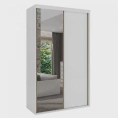 Guarda-Roupa Solteiro 2 Portas de Correr 1 Porta com Espelho