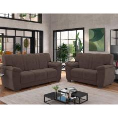 Conjunto de Sofá 2 e 3 Lugares Turim Besthouse Marrom
