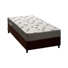 Cama Box Solteiro: Colchão Espuma Ortobom D45 Light Saúde Ortopilow + Base CRC Suede Brown(88x188)