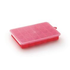 Forma De Gelo Com Tampa 24 Cubos Em Silicone