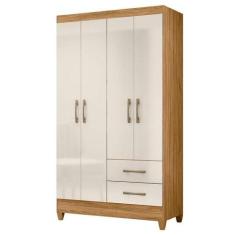 Guarda Roupa Solteiro Chile 4 Portas Freijó Off White - Moval - MOVAL 