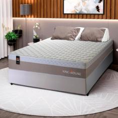 Conjunto Cama Box c/ Molas Ensacadas Sheffield Bege Casal 138x188x65 -