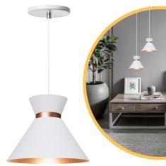 Pendente Lustre Luminária Berlin 15cm Branco - Iluminar Ambiente