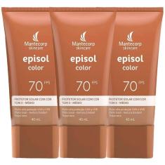 Mantecorp Skincare Episol Kit com 3 Unidades – Protetor Solar com Cor FPS70 – Médio 40ml Kit-Unissex