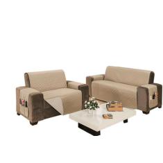 Protetor Impermeável para Sofá de 4 Lugares - RT MAGAZINE, Kaqui/Palha