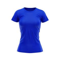 Camiseta Babylook Feminina Lisa DryFit Uv Verão Azul Royal - Everest S