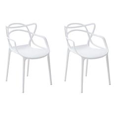 Kit 2 Cadeiras Decorativas Sala e Cozinha Feliti (PP) Branca - Gran Belo