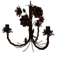 Lustre de Ferro com Flores Artesanal Fabricação Própria para Sala