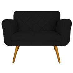 Namoradeira 02 Lugares Isabella Consultório Loja Corano Preto - LM DECOR