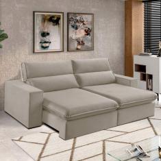 Sofá 2 Lugares 190cm Retrátil e Reclinável Free Veludo Bege