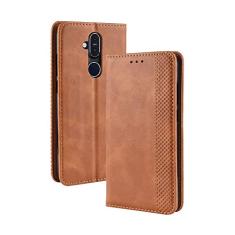 Capa para Nokia X7, capa flip carteira com suporte de couro para Nokia X7, capa magnética retrô para celular, capa carteira de telefone com compartimentos para cartões
