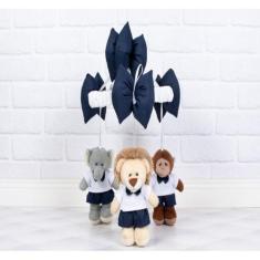 Mobile para berço pelucia safari - leão, macaco e elefante para decora