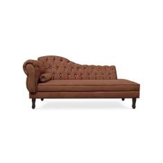 Recamier Divã Juliana 160cm com Strass - Direita Suede - Passoni Decor