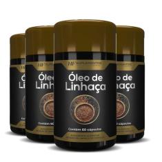 4x óleo de linhaça 1450mg 60caps premium hf suplements - HF SUPLEMENTO