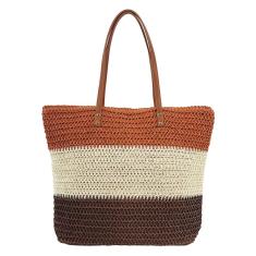 Bolsa Alice Palucci Palha Alça Dupla Tricolor