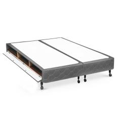 Cama Box Closet Queen Poli Tecido Gray (158x198x27) - Castor