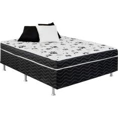 Cama Box Casal Conjugada Unyco D28 Ortopédico Floral E Preta (1,38x0,42x1,88)