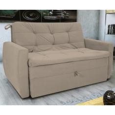 Sofá Cama Para Sala De Estar Dingle Suede Bege
