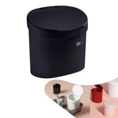 Lixeira 4L Cesto De Lixo Com Tampa Para Pia Cozinha - 10902 Coza, Pret