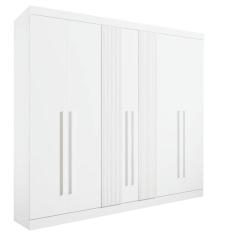 Guarda Roupa Casal 6 Portas 6 Gavetas - Da Vinci Plus Ripado-Branco - Móveis D`Doro