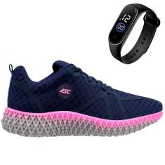 Tênis Esporte Feminino e Masculino Em Tecido Para Academia Corrida Dia-a-Dia + Relógio Led Digital-Unissex