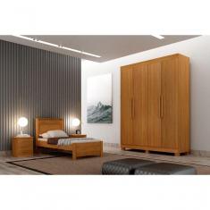 Guarda Roupa Solteiro 4 Portas 2 Gavetas - Canadá-cinamomo - Leifer Móveis