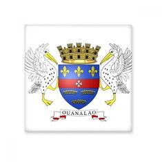 Azulejo de cerâmica brilhante com emblema nacional da Ásia de São Bartelemy