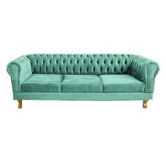 Sofá Chesterfield Duque 3 lugares 2M - Suede Acqua/sala de estar, recepção, barbearia
