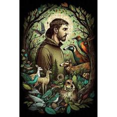 Quebra-Cabeça Religioso São Francisco de 300 peças em MDF