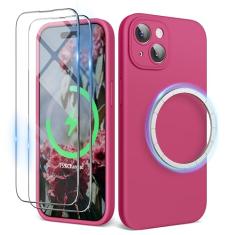 SURPHY Capa projetada para iPhone 15 (6,1 polegadas 2023) com MagSafe, 2 protetores de tela, silicone líquido, proteção para câmera e anti-impressões digitais