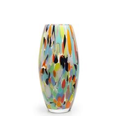Vaso Oliva G Multicor Colorido Murano Cristais Cadoro