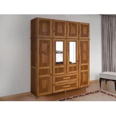 Guarda-Roupa Solteiro com Espelho 8 Portas 2 Gavetas Rio Branco Rodmóveis Ypê