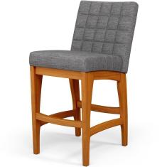 Banqueta Baixa Cozinha Bancada L02 Cinza Escuro