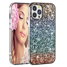 Solomo Capa projetada para iPhone 13 Pro Max, capa protetora gradiente arco-íris brilhante de luxo brilhante com amortecedor de TPU macio diamante brilhante para iPhone 13 Pro Max 6,7 polegadas 2021