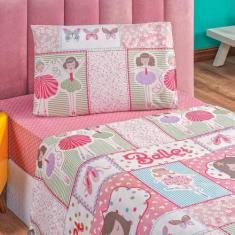 Jogo De Cama Lençol Bouti Infantil Kids Solteiro 03 Peças - Ballet - B