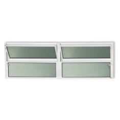 Janela de Alumínio Basculante 2 Seções 40x200cm Vidro Mini Boreal Plus